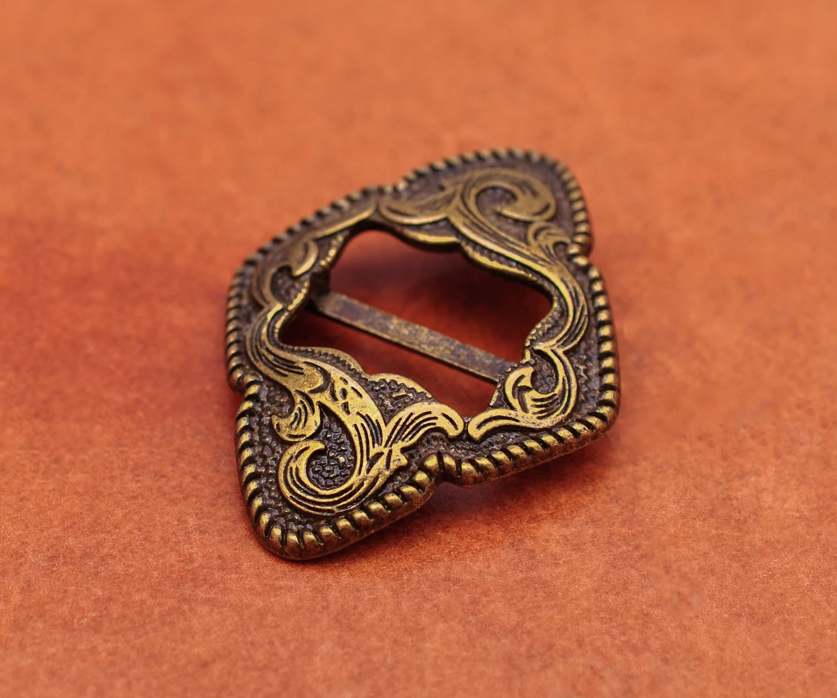 6x antike messing beschichtete Western Rodeo Blume geschnitzt Leder Handwerk Sattel Reiß nägel Halfter geschlitzt Concho Zaumzeug Gürtels chnalle Dekor – Detail 2