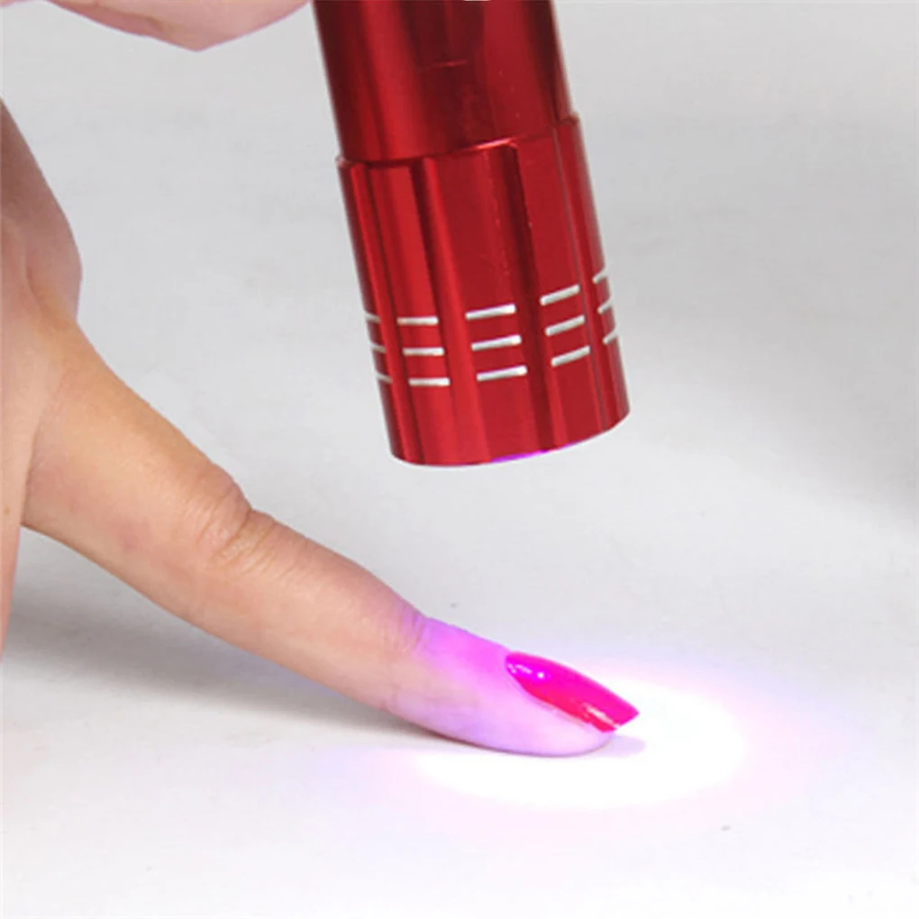 Nail Dryer Mini 9 LED Lights Flashlight UV Lamp Portable Nail Gel Mask Fast Drying Manicure Tool Support Dropshipping