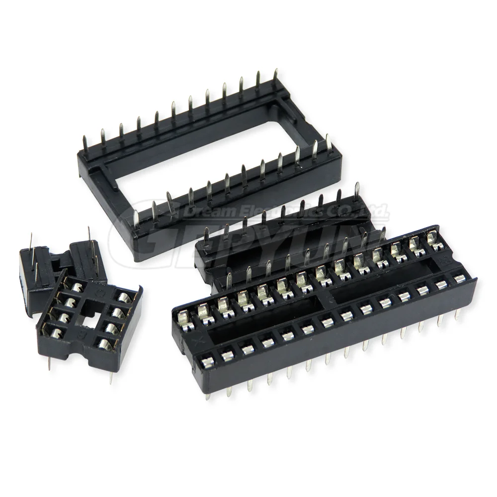 10PCS IC socket square hole Narrow Wide DIP6 DIP8 DIP14 DIP16 DIP18 DIP20 DIP24 DIP28  6PIN 8PIN 14PIN 16PIN 18PIN 20PIN 24PIN