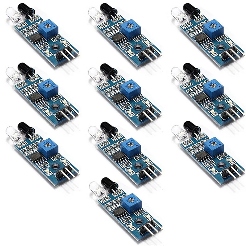 Modulo sensore di evitamento degli ostacoli a infrarossi a infrarossi da 10 pezzi per Arduino Smart Car Robot fotoelettrico riflettente a 3 fili nuovo