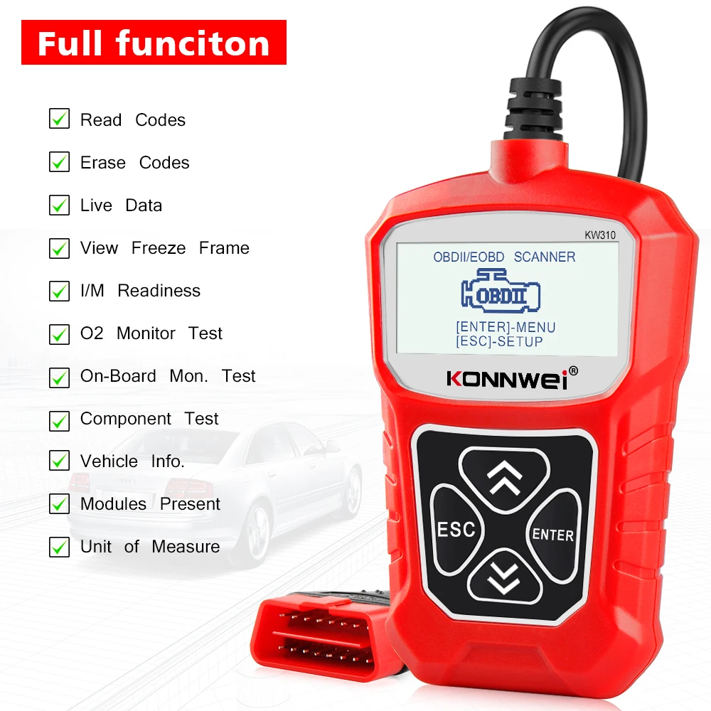 KONNWEI KW310 OBD2 сканер русский язык диагностический инструмент OBD 2 автомобильный сканер для авто ODB2 автомобильные инструменты лучше, чем