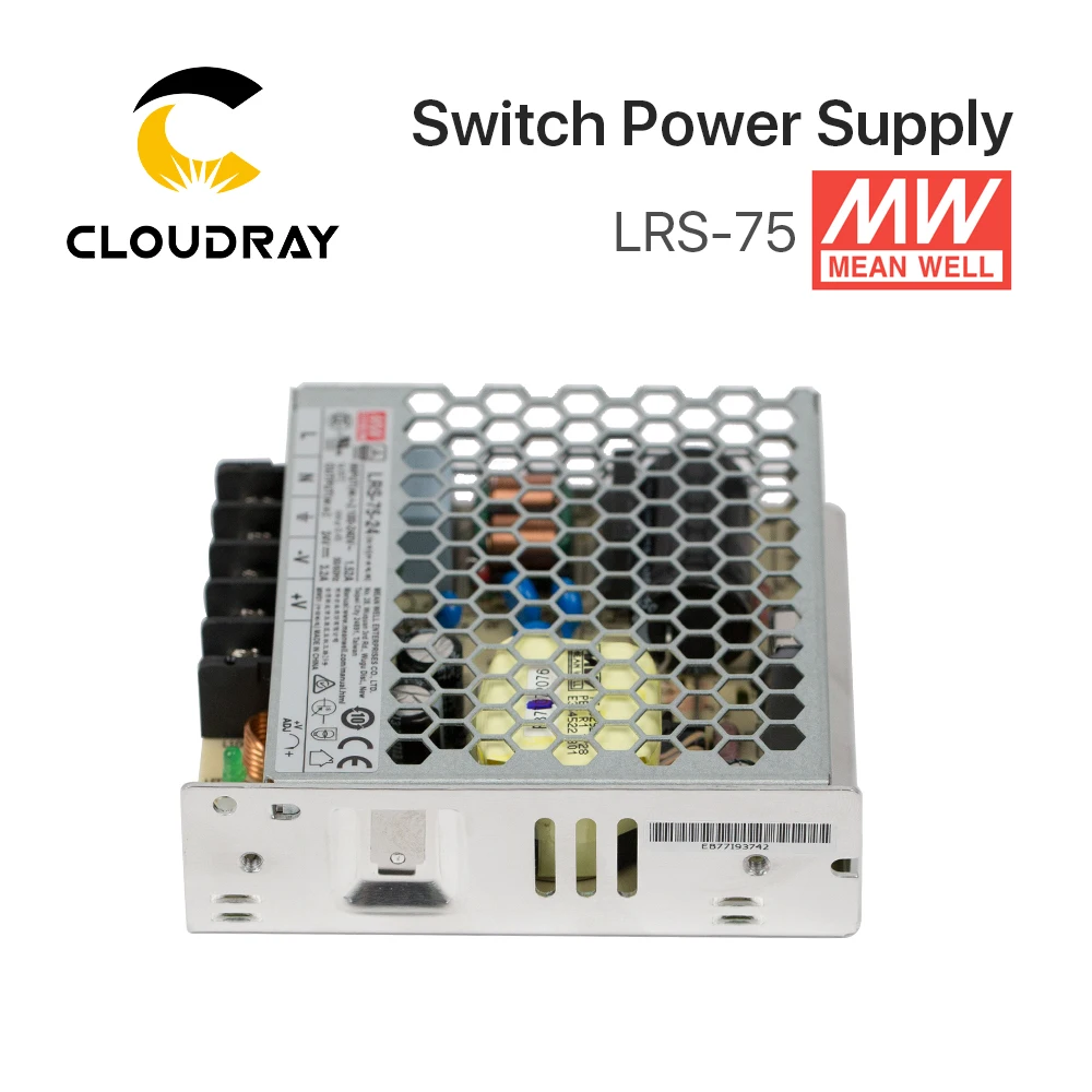 Meanwell LRS-75 Switching Power Supply 12V 6A / 24V 3.2A 75W Original MW Taiwan Brand for Laser Controller