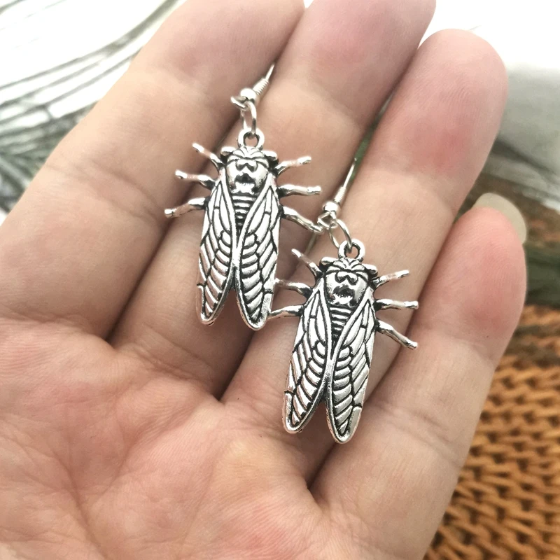 New Design!Psychedelic Cicada Lucky Insect Earrings, Unique Earrings,Super Cute