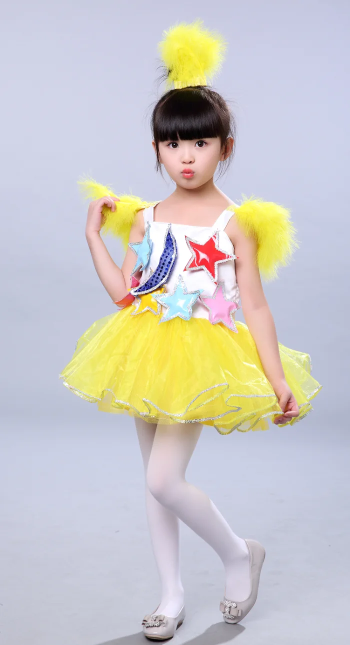 Children\'s jazz dance Latin dance costumes girls modern hip-hop sequin dance pompon performance clothes