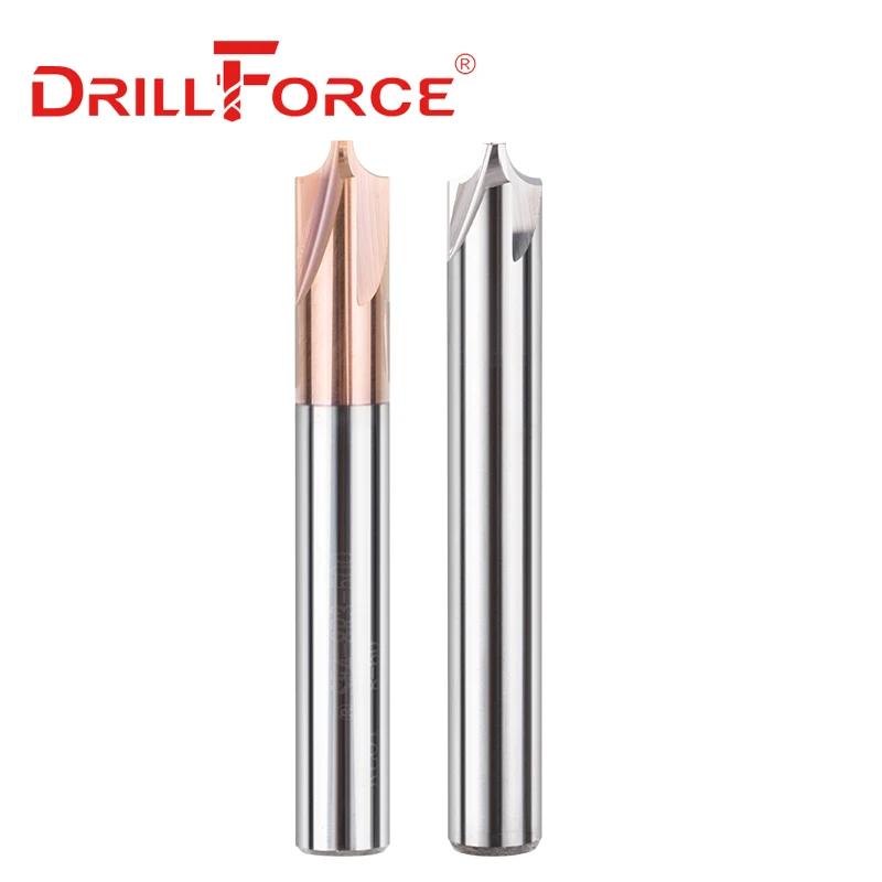 Drillforce Carbide Radius Corner Rounding Cutter End Mill CNC Tool R0.5 R1 R2 R3 R6 Chamfering Outside Quarter Circle Router Bit