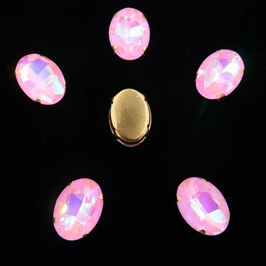 Ovale Gold-Krallenfassungen 10*14mm 13*18mm 20 Stück/Packung Regenbogen- & Jelly-AB-Farben Glaskristall zum Aufnähen Strass-Applikation DIY – Detail 8