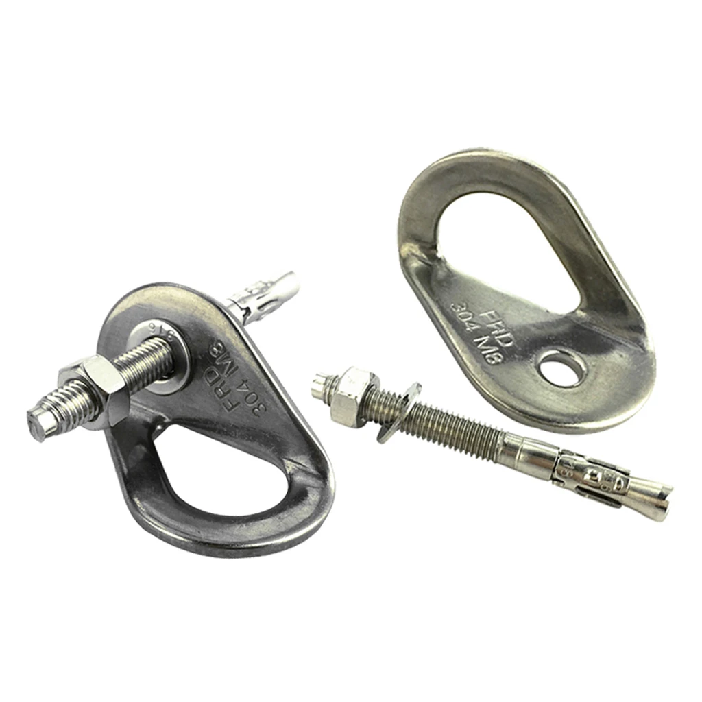 2pcs 35KN Stainless Steel Climbing Anchor Bolt Hanger Screw Nut Piton Outdoor Sports Safety Hardware Set