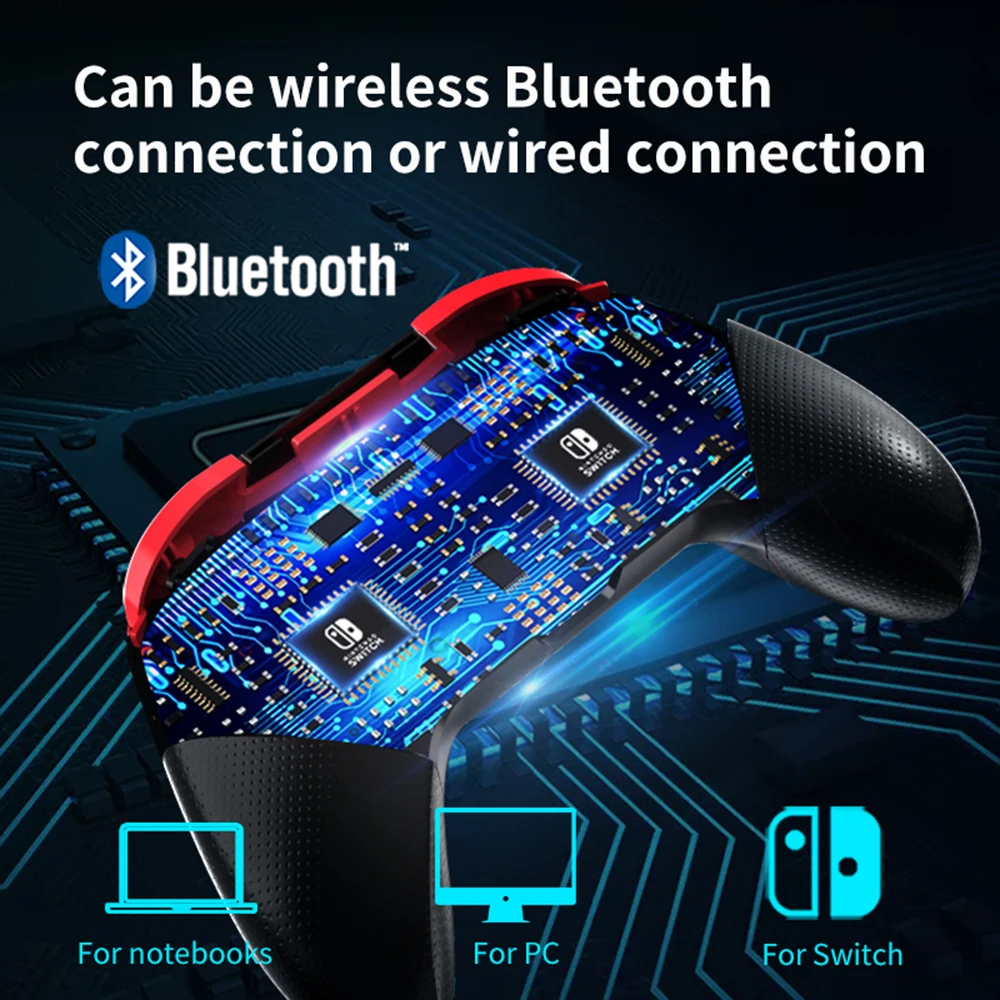 Lite ไร้สายสำหรับ Nintend Switch Pro Wireless Controller Gamepad จอยสติ๊กพร้อม NFC และ3D จอยสติ๊ก Bluetooth-ใช้งานร่วมกับ GamePad