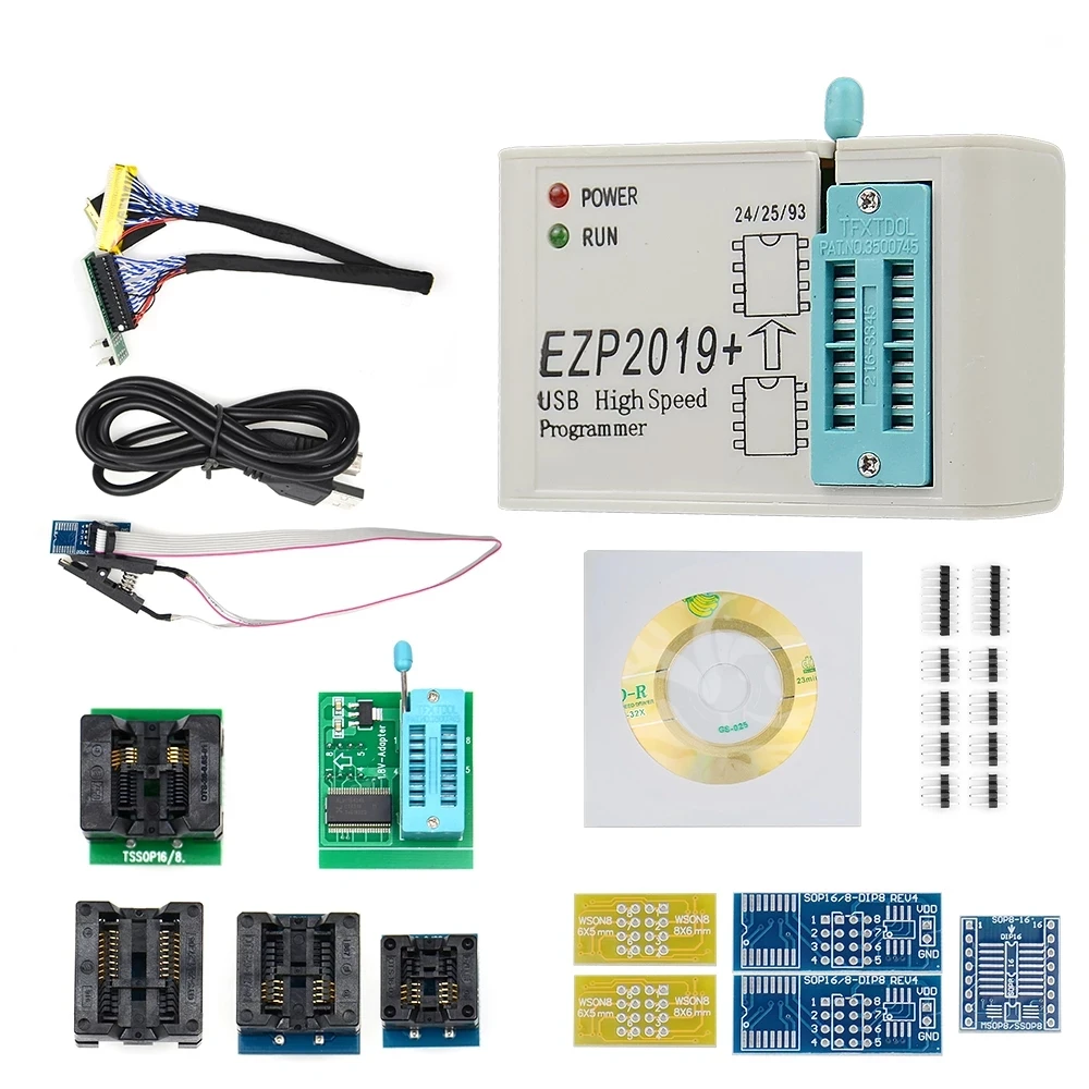 EZP2019+ High Speed USB SPI Programmer EZP 2019 with Adapter Support 24 25 93 EEPROM 25 Flash BIOS Chip and Socket