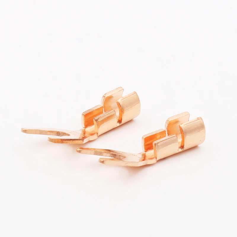 SY1501 8pieces CMC 6005 Pure Copper Speaker Y Spades plug,Fork connector Plug for audio speaker cable