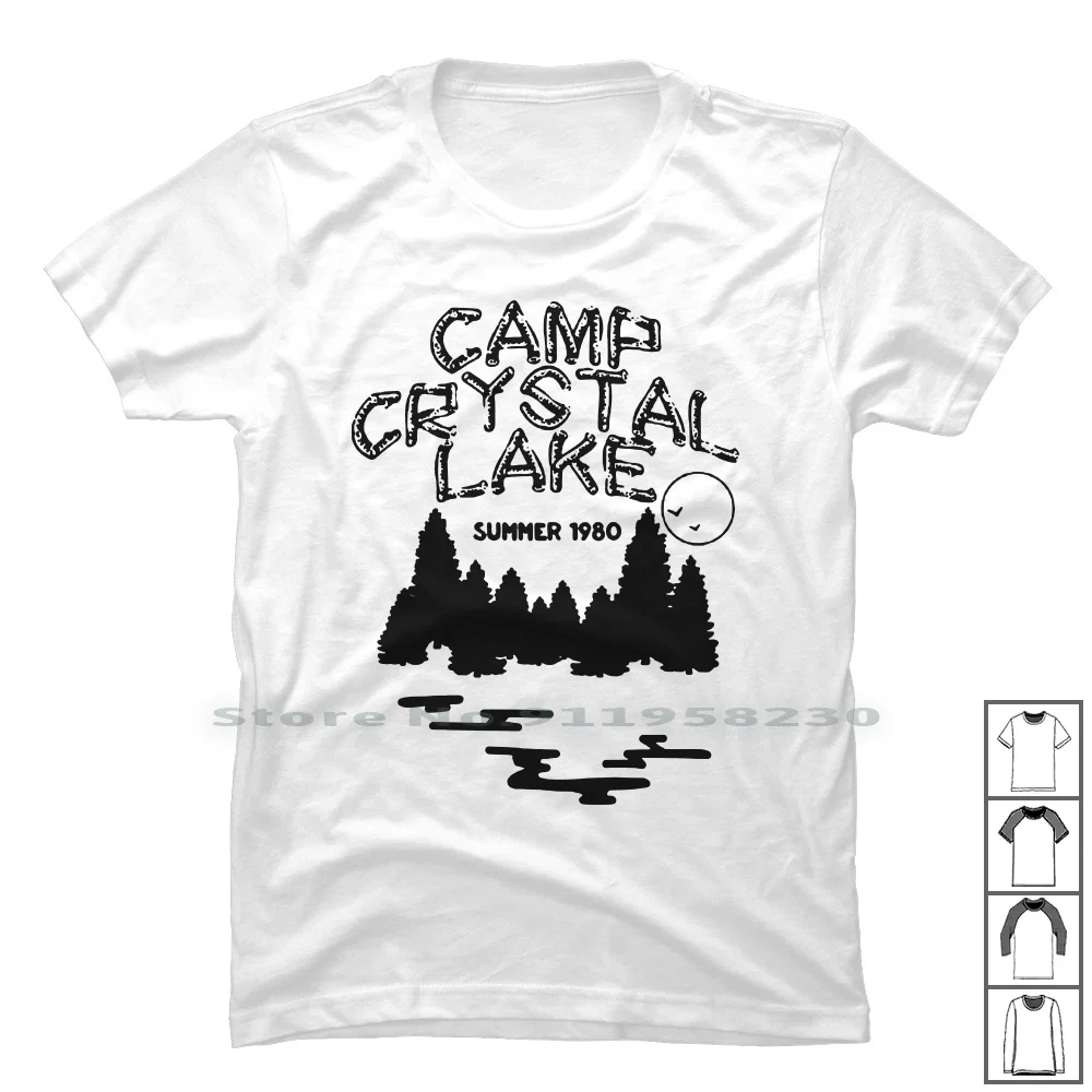 Camp Crystal Lake T Shirt 100% Cotton Adventure Halloween Popular Crystal Trend Ture Ping Lake Camp Hot End Cam