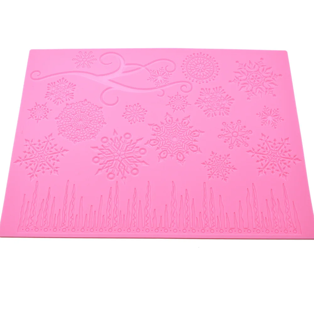 Christmas Snowflake Silicone Lace Mold Mat Fondant Mold Cake Decorating Tools Chocolate Gumpaste Mold K423