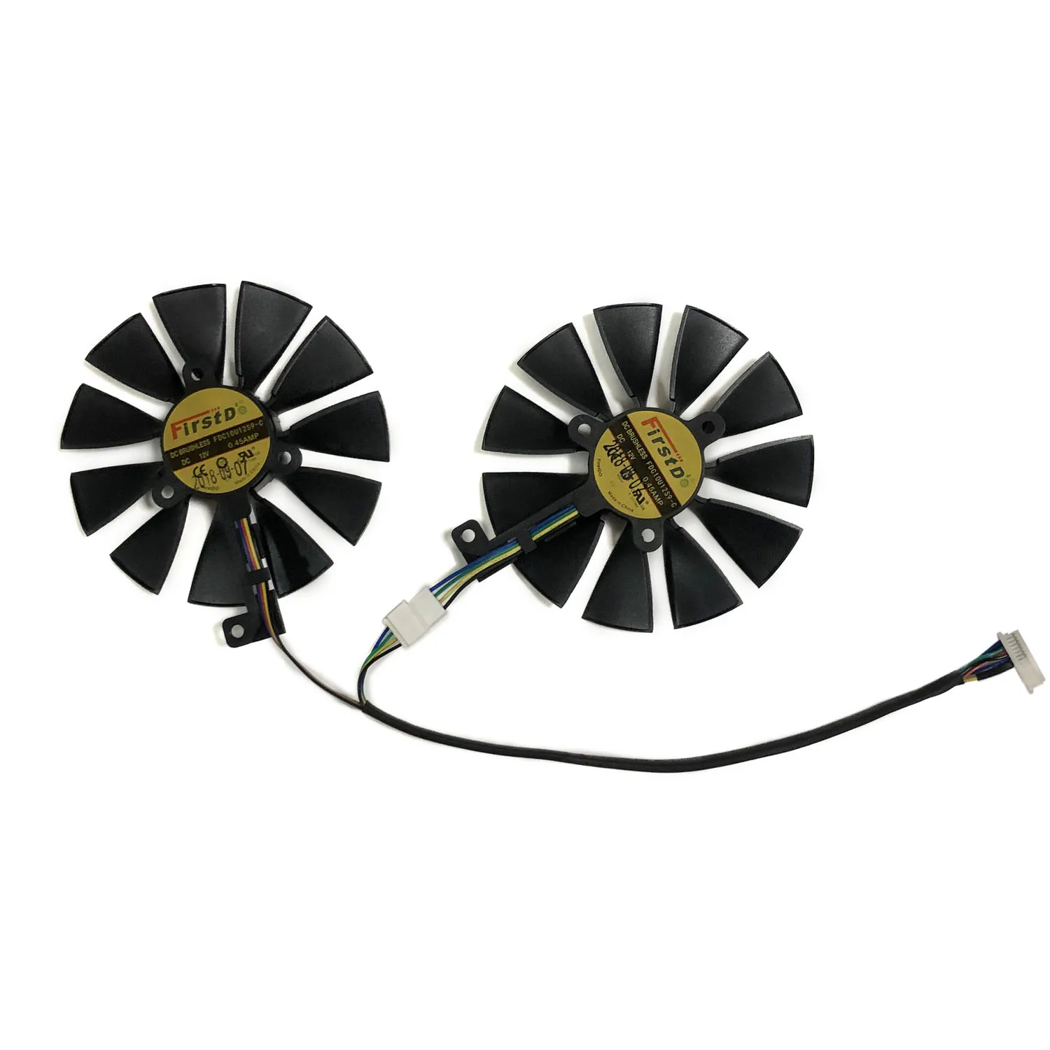 

2Pcs/Set FDC10U12S9-C T129215SH 4Pin GPU Card Cooler Fan For ASUS RTX 2080ti Dual OC As Replacement