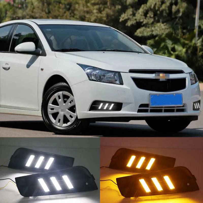 

2PCS LED for chevrolet cruze 2009 2010 2011 2012 2013 2014 DRL Daytime Running Light Daylight with turn signal lamp