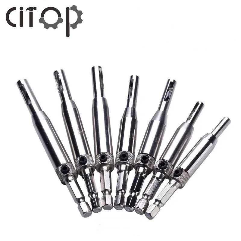 Citop Core Drill Bit Set Hole Puncher Power Tools Self Centering Hinge Tapper Core Drill Bit Set Hole Puncher Woodworking Tools