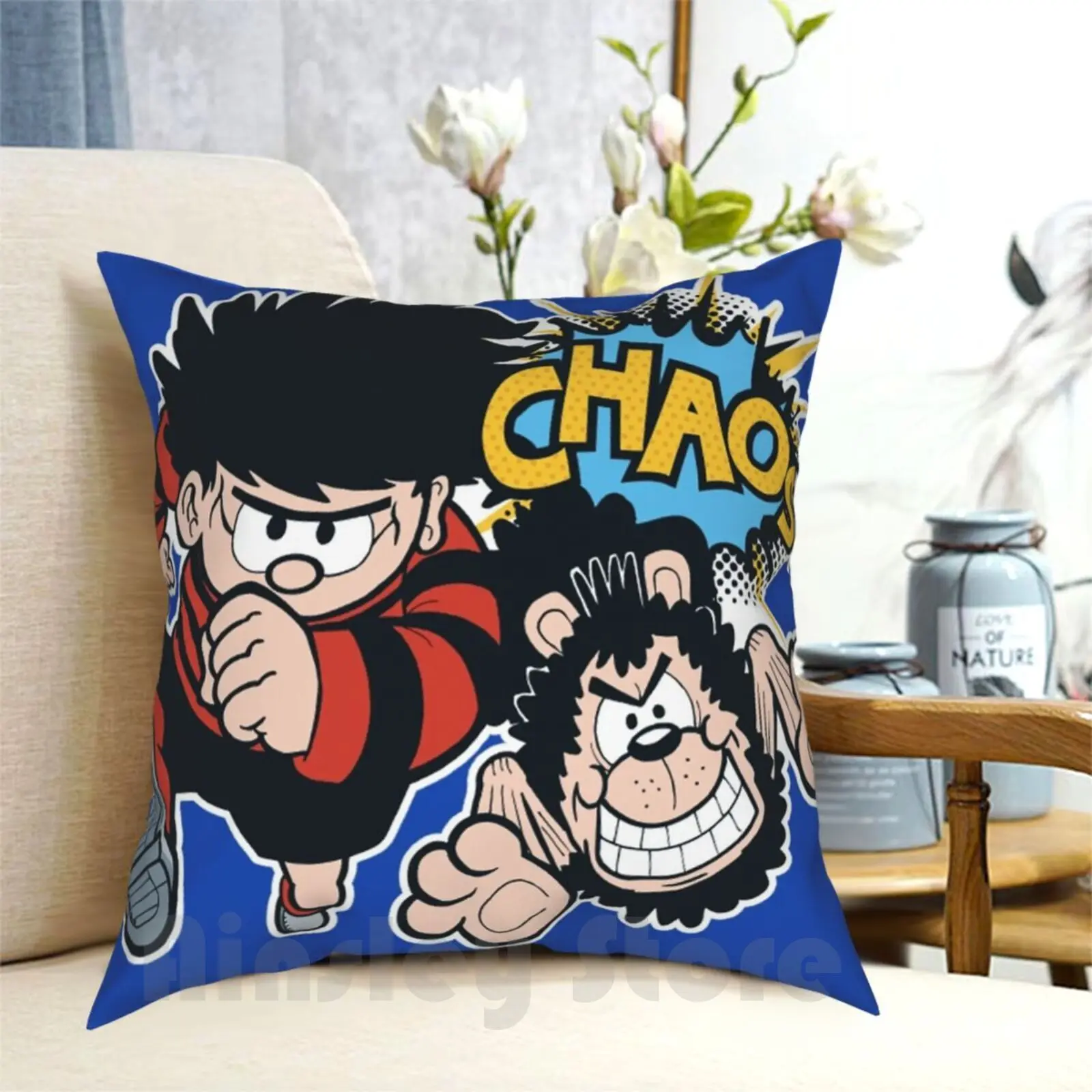 Dennis And Gnasher Pillow Case Printed Home Soft DIY Pillow cover Dennis And Gnasher Dennis The Menace Beano Comic Old Cool