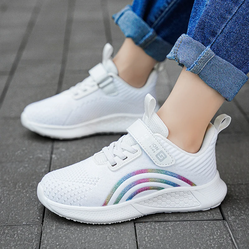 Spring Autumn Kids Shoes Baby Girls Children\'s Casual Sneakers Breathable Soft Anti-Slip Walking Running Sports Shoes Size 26-38