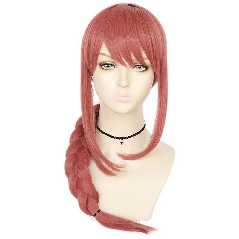 

Makima Cosplay Wig Anime Chainsaw Man Cosplay Long Pink Braided Synthetic Hair Halloween Party Role Play Wigs + Wig Cap