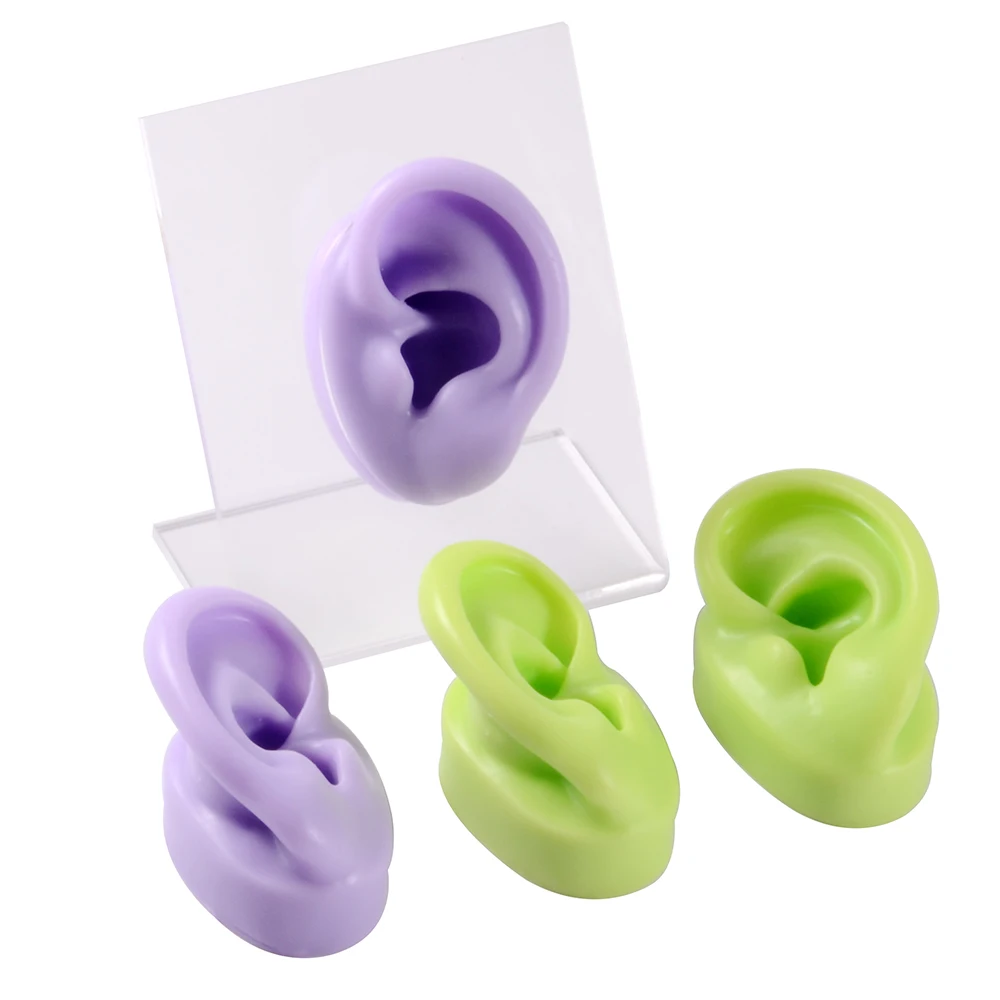 1PC Soft Ear Silicone Piercing Model Tattoo Practice Tools Earring Jewelry Display Acrylic Display Stand Kit Hot Sale