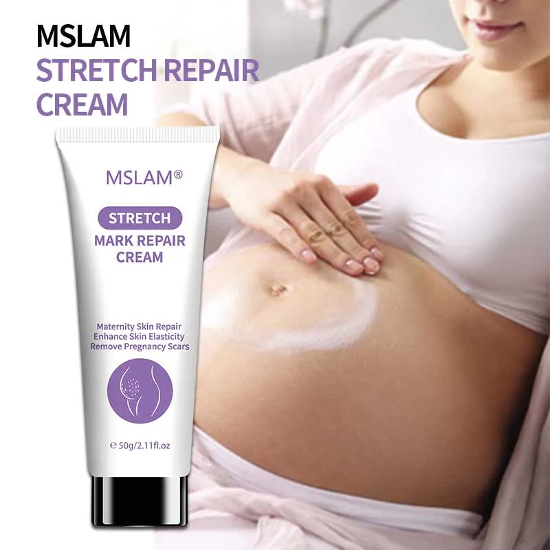 MSLAM Maternity Stretch Mark Prevention Cream - Paraben-Free, Hypoallergenic, Safe for Pregnancy-Dermatologists Recommend 50g