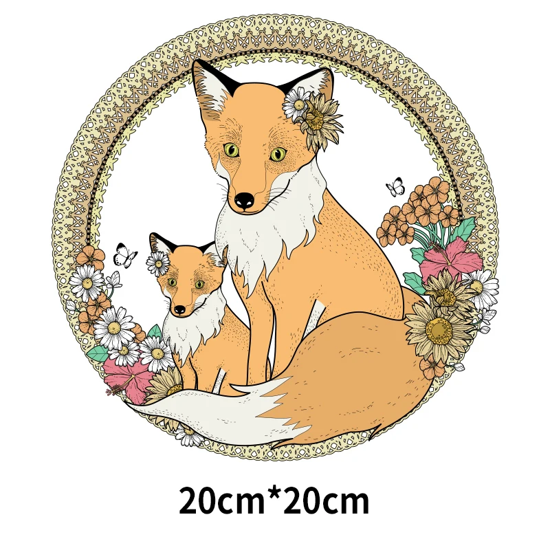 Large Fashion Snails Squirrel Foxes Animal Iron-on Transfers Heat Ironing Stickers T-shirt Thermal Patches for Clothing Decor