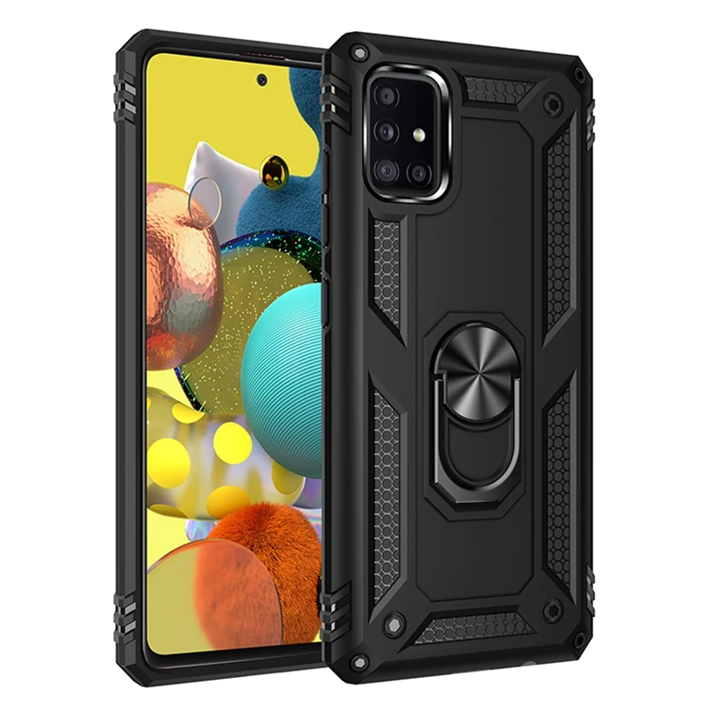 Armor Phone Case For Samsung Galaxy A31 A51 A71 S21 S20 FE Note 10 Plus 20 Ultra A10 S A20 A30 A50 A70 Magnetic Ring Stand Cover