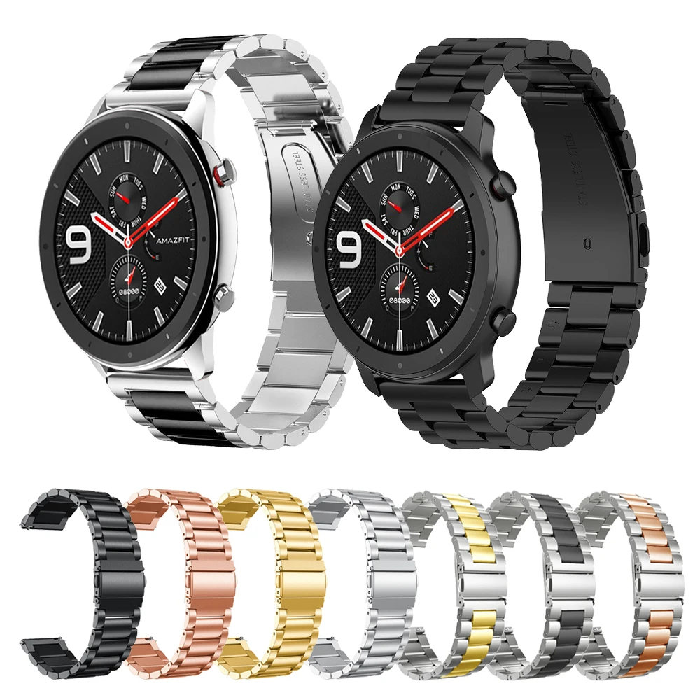 Metal stainless steel watch strap for Xiaomi Huami Amazfit GTR 47mm 42mm band for Amazfit Bip lite/Pace/Stratos bands Watchband