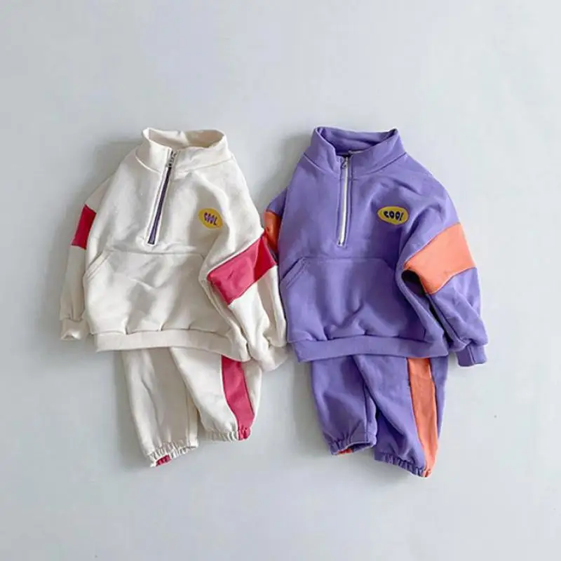 

Baby Cotton Sweatshirt Clothing Sets Kids Boys Girls Autumn Loose Tracksuit Pullovers Tops+Pants 2pcs Suit Toddler Child Clothes