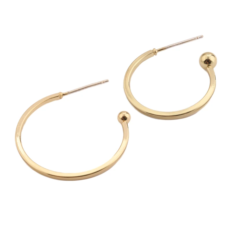 

10pcs Golden C Shape Geometric Post Circle Long Earrings Base Connectors Linker For DIY Drop Earrings Jewelry Making Accessorie