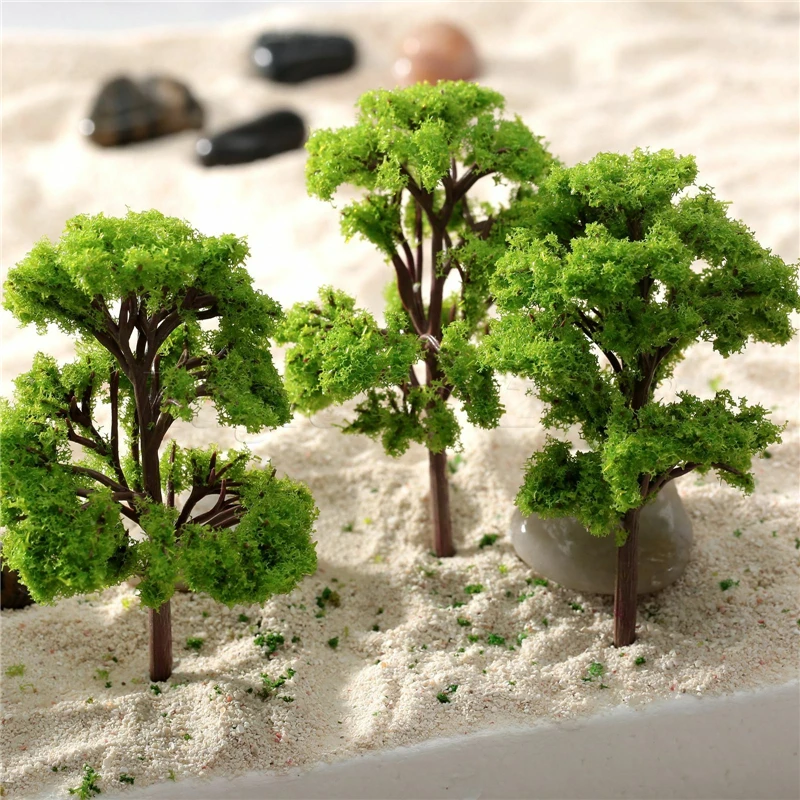 4 cm-6 CM Model pohon ABS plastik bahan tanaman untuk HO N OO skala bangunan pasir tabel tata letak Diorama kit 10 buah/lot