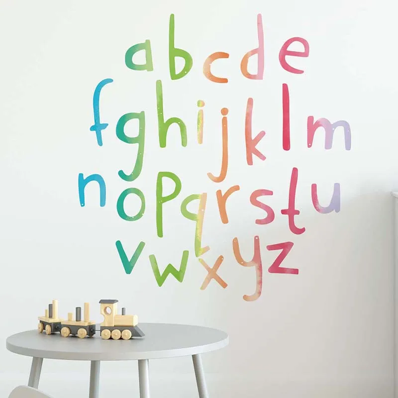 

Candy Color English Letter Wall Sticker For Kids Room Bedroom Decoration Decals Home Decor Nursery Self-adhesive Wallpaper