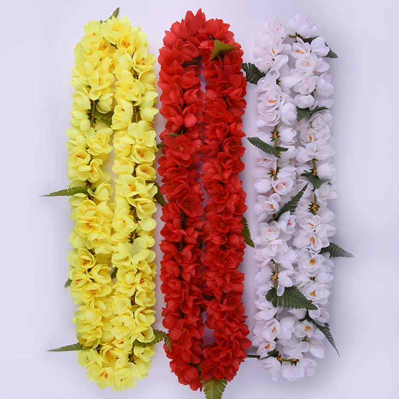 MIXED COLOR Free Shipping 50PCS/lot HL0005A 3Color 100CM Silk Ginger Lei Hawaii Hula Dancer Tropical Flower Party Women Wear