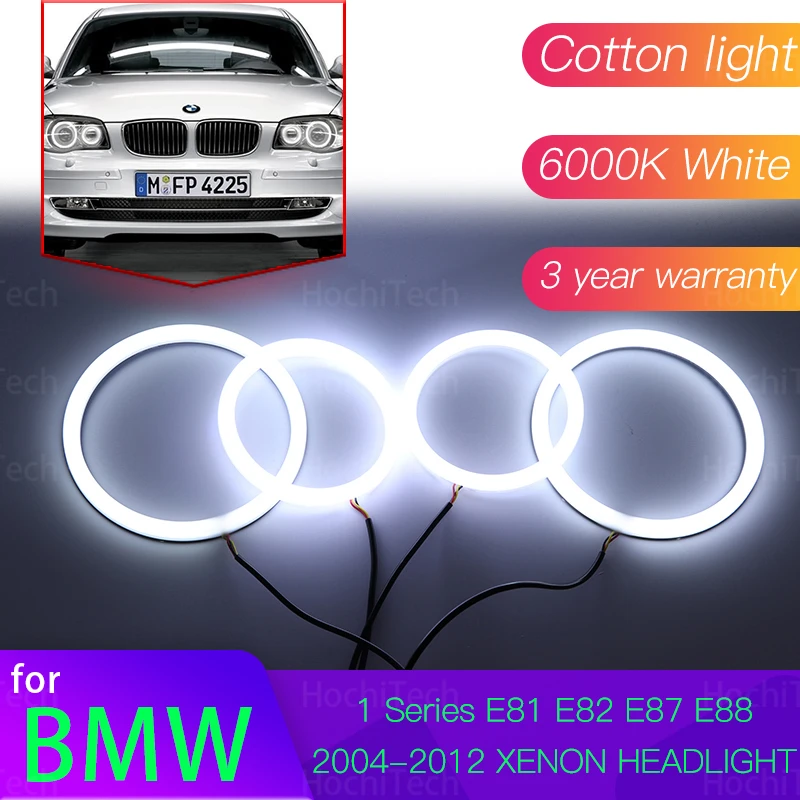 Angel Eyes Kit 6000L Cotton White  Ring Light for BMW 1 Series E81 E82 E87 E88 2004-2012 XENON HEADLIGHT