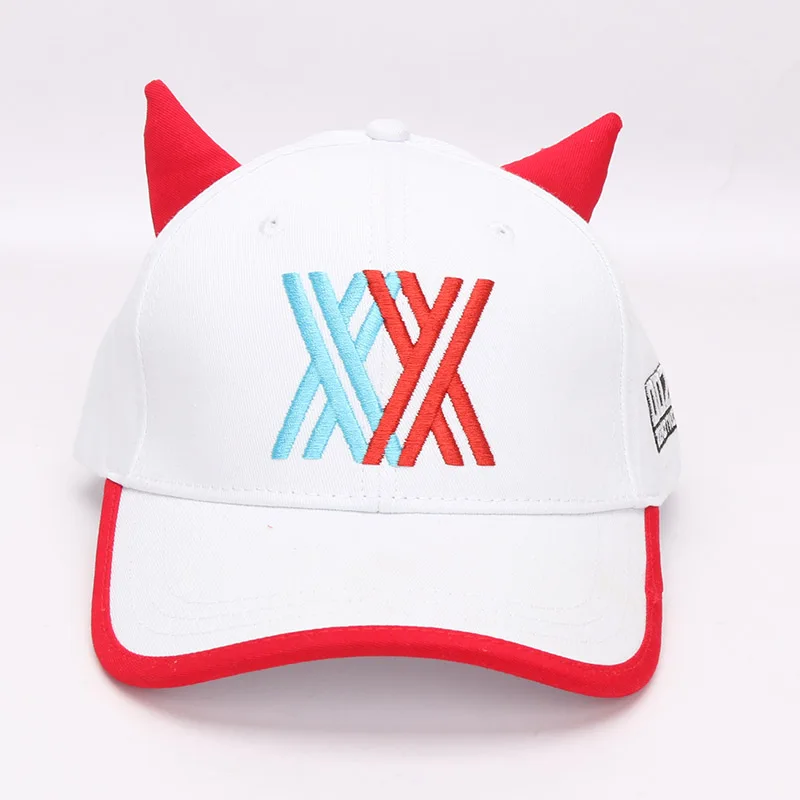 DarlingในFranxx Zeroสอง02หมวกSun Shadeปรับเบสบอลหมวกปาร์ตี้วันฮาโลวีนPropsหมวกSnapback