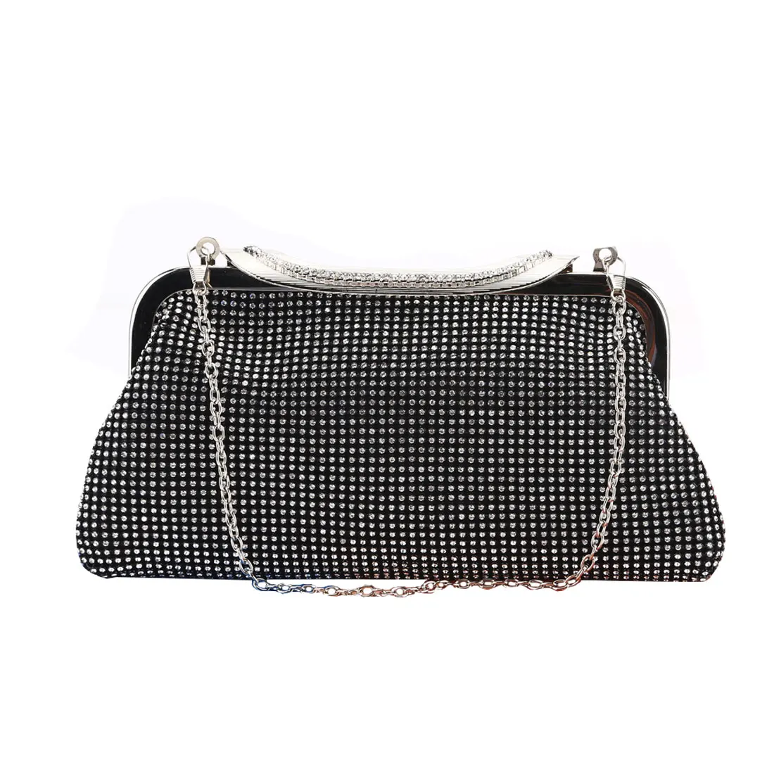 Solid Satin Rhinestone Hobos Evening Bags Female Shinny Clutches Small Handbags Fashion Ladies Wedding Banquet Purse Designer