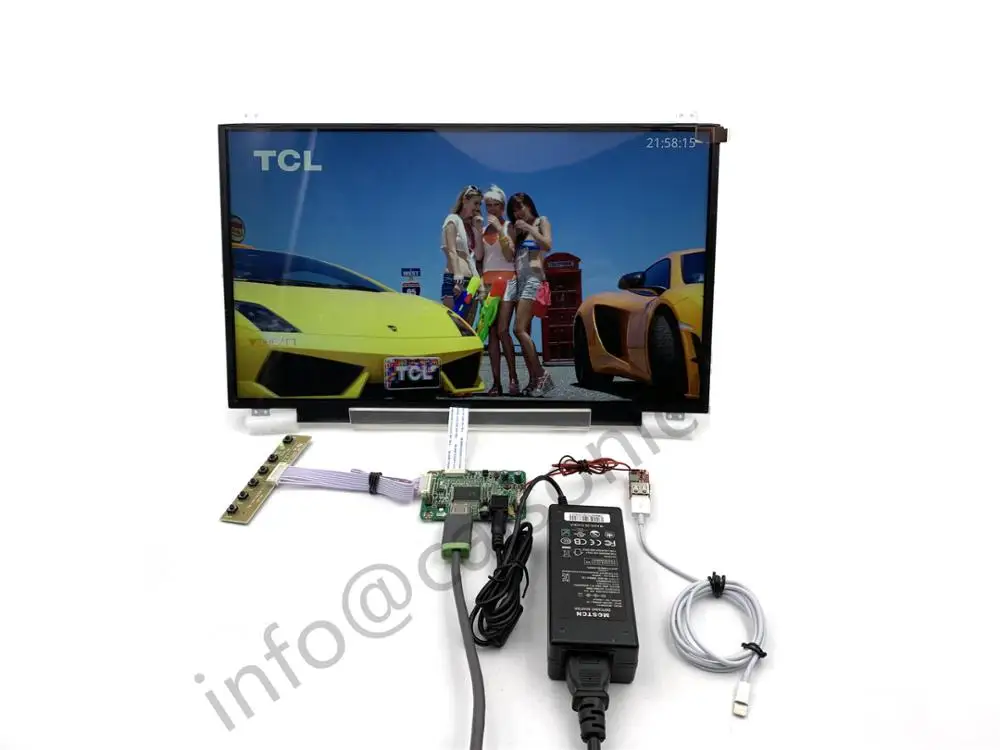 EDP ЖК-дисплей контроллер доска + 15,6 inch ЖК-дисплей панель + EDP кабель + кабель для передачи данных + USB кабель + OSD клавиатура + DC-DC мобильный зарядный модуль