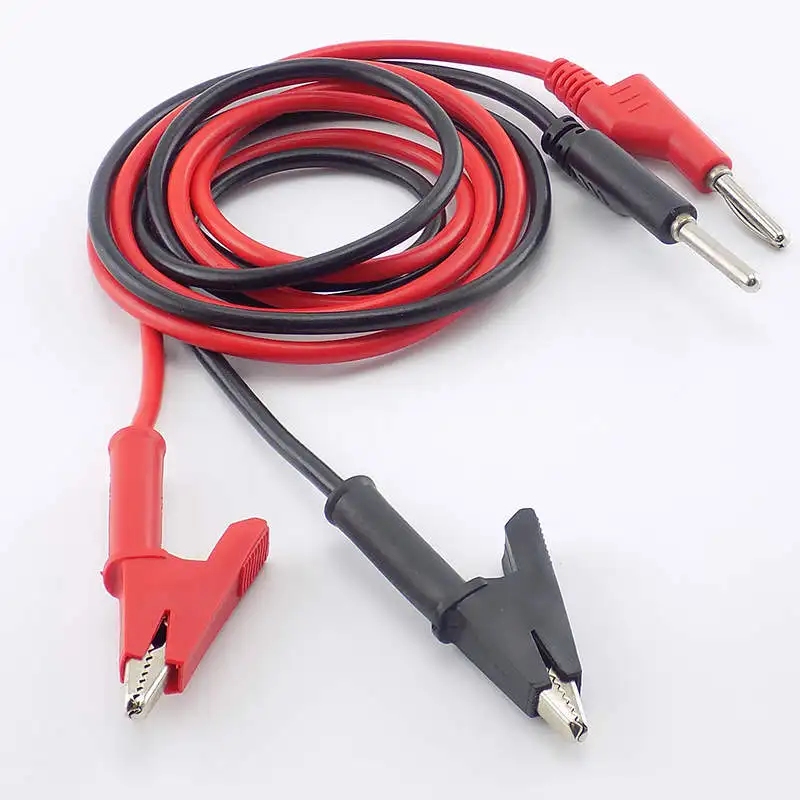 1M kabel uji kawat ganda tegangan listrik steker pisang dan klip Alligator buaya 15A multimeter DIY uji konektor