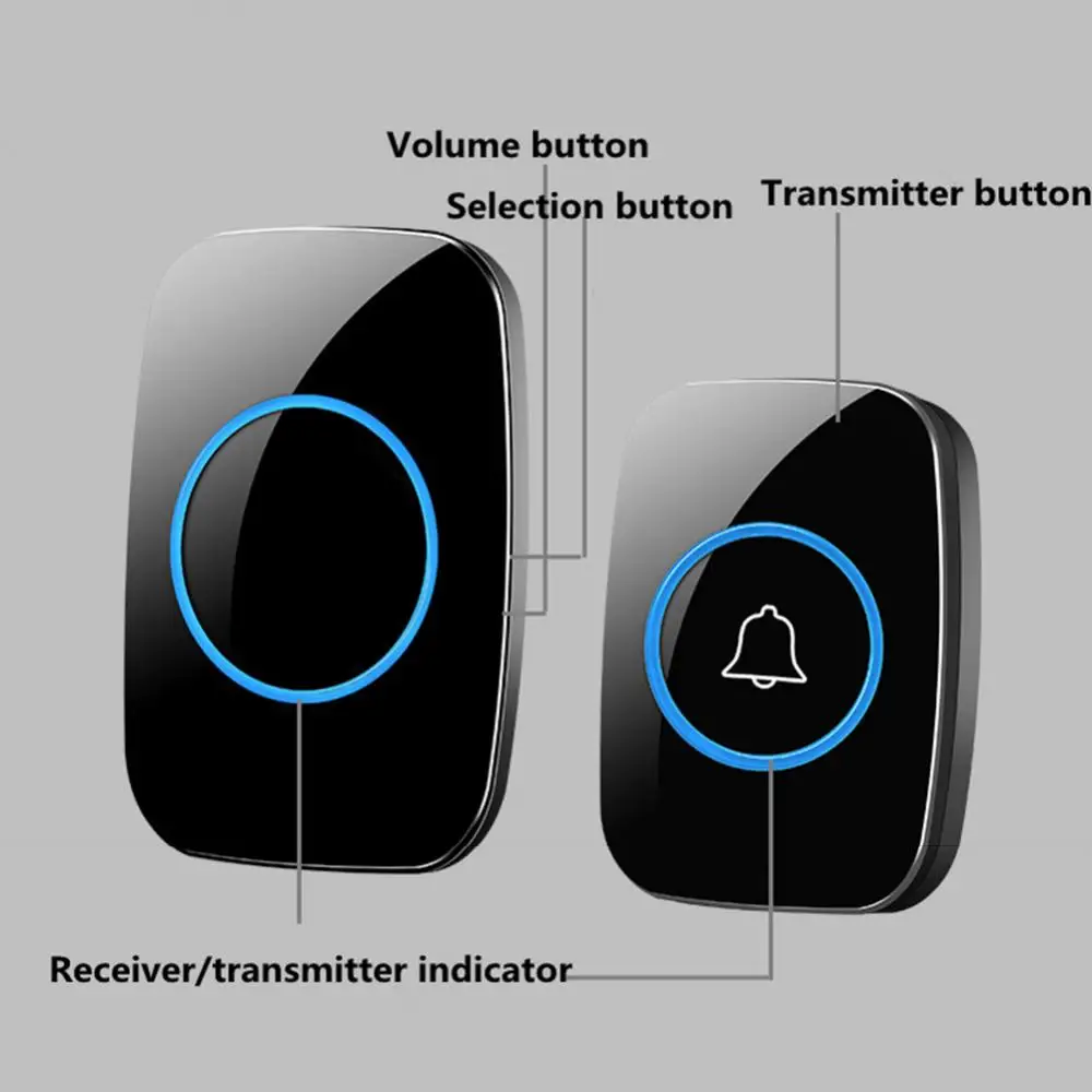 A10 Waterproof Wireless Doorbell 300m Remote Door Chime Plug-in Button Ring Alarm Door Bell campainha sem fio дверной звонок