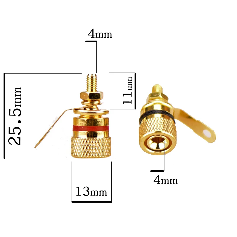 HIFIDIY 4PCS/Set speaker junction Box DIY terminal connector binding post HIFI amplifier Pure cupper Gold-plated Banana socket