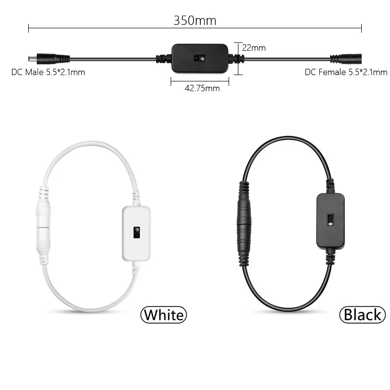 DC12-24V IR Hand Sweep Motion Sensor Switch Detector 3A Smart Switch Dimmer for LED Strip Light Cabinet Closet Lights DC Plug