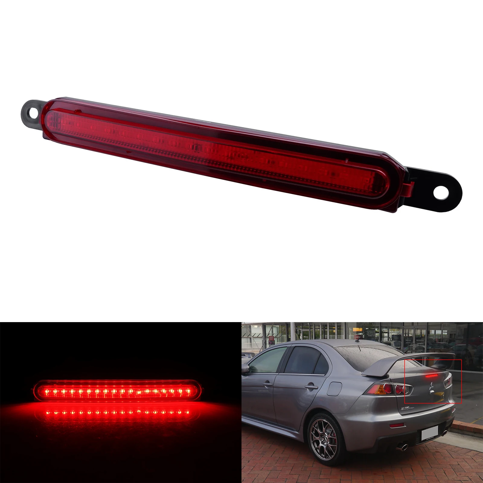 Red LED Rear High Level Boot Brake Stop Light For Mitsubishi Lancer EVO X 08-16