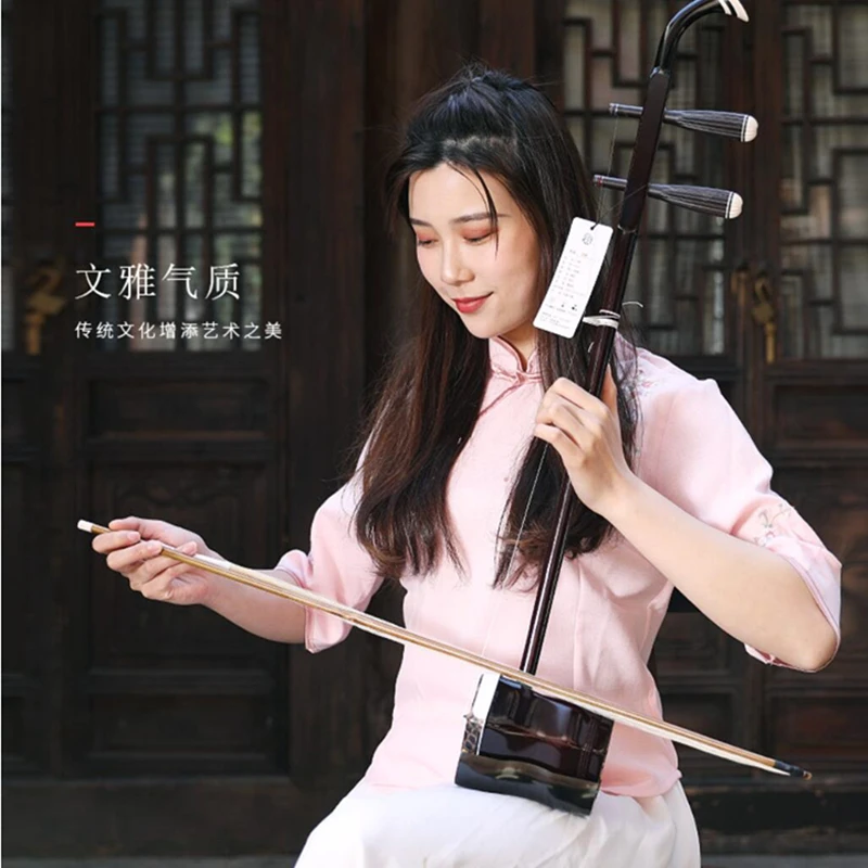 Chinese Erhu Solid Wood Two strings violin With Position mark Urheen Musical Stringed Instruments with Rosin bow and Case