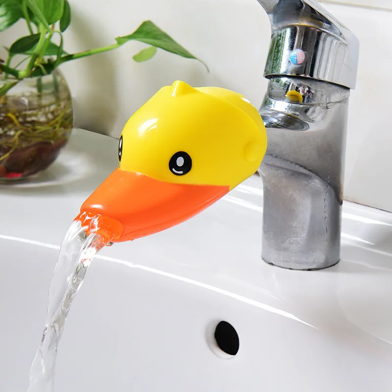 

Cartoon Yellow Duck Faucet Extender for Kids Children's Hand Washing Faucet Extension Guide Gutter Water Pipe Water-saving Baby