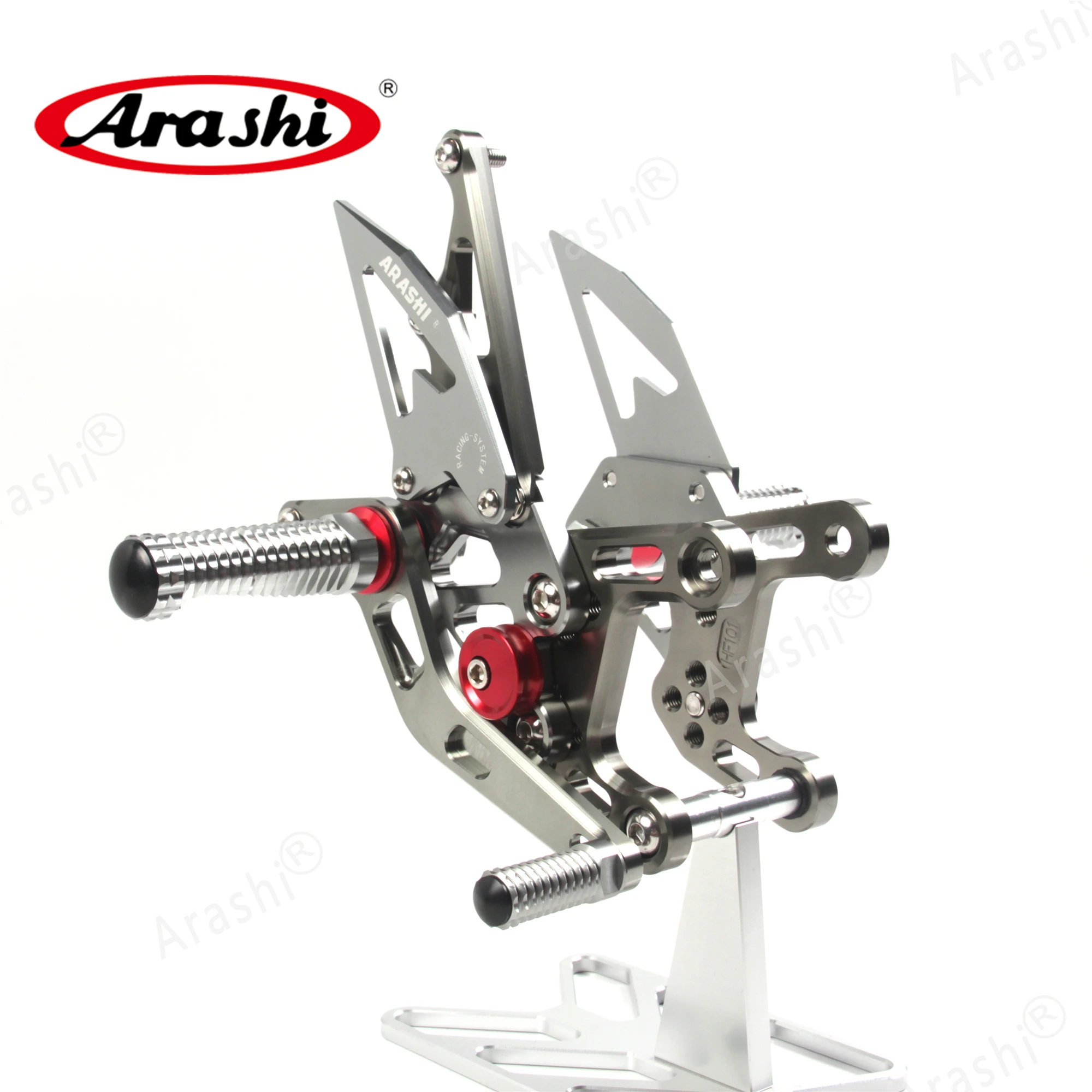 Arashi CNC Apoios para os pés ajustáveis para YAMAHA YZF R1 2009 2010 2011 2012 2013 2014 Apoio para os pés Rider Rearset Apoio para os pés