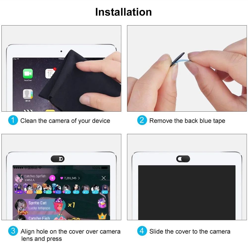 Untoom WebCam Abdeckung Shutter Universal Kamera Abdeckung für iPad Pro iPhone Web Laptop PC Tablet Handy Linsen Privatsphäre Aufkleber