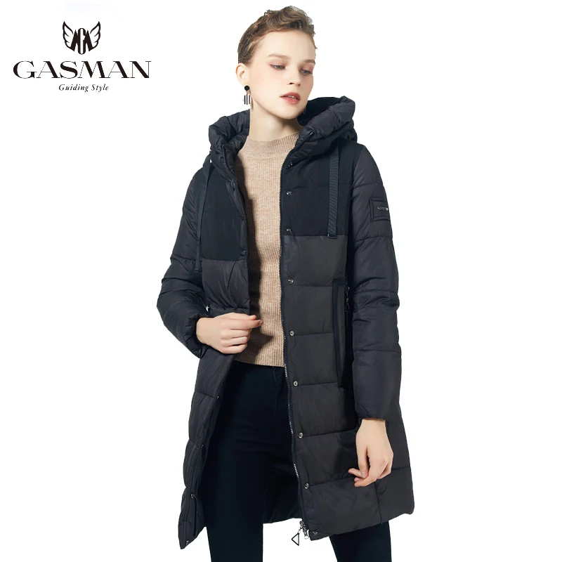 

GASMAN Zipper Long Winter Jacket Women Black Parka Down Jacket Female Hooded Thick Coat Women's Clothing Warm Autumn Coat 17616