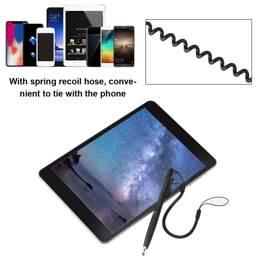 휴대 전화 태블릿 노트 페인팅 고감도 범용 스타일러스 펜 터치 스크린 미세 팁, 휴대용 부드러운 쓰기 그리기, 2 개