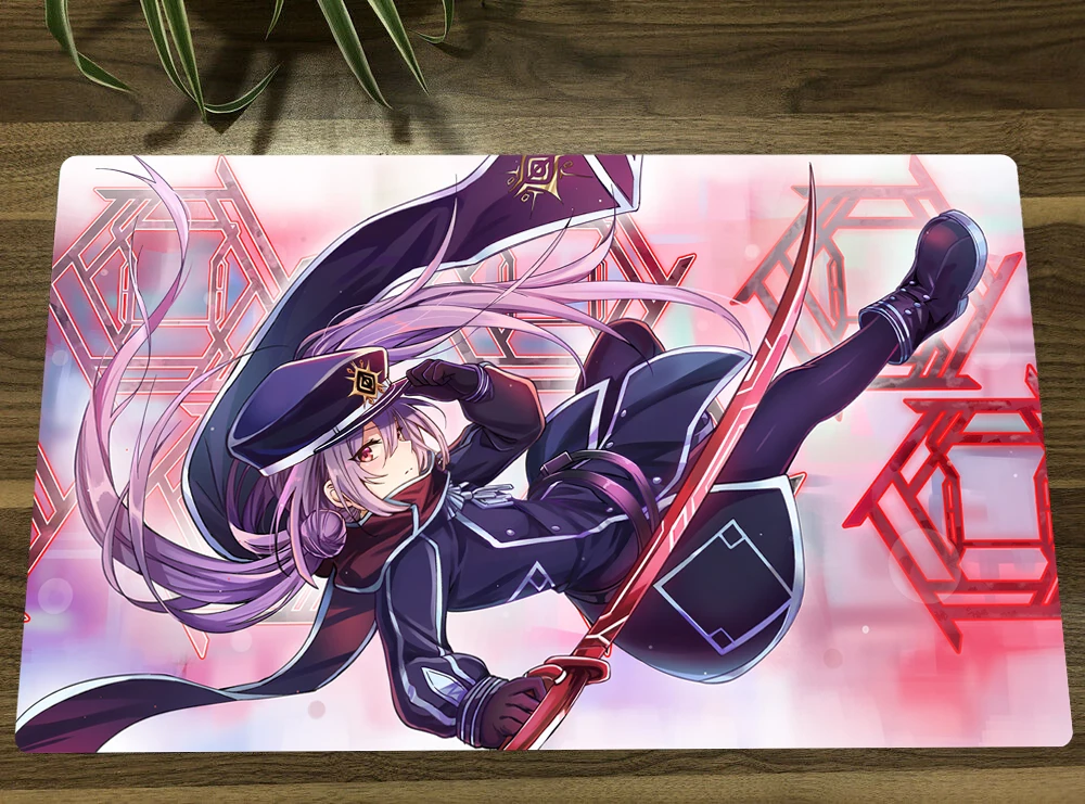 

YuGiOh Sky Striker Ace-Roze TCG Mat Anime Trading Card Game Mat CCG Playmat Anti-slip Rubber Mouse Pad Desk Mat 60x35cm & Bag