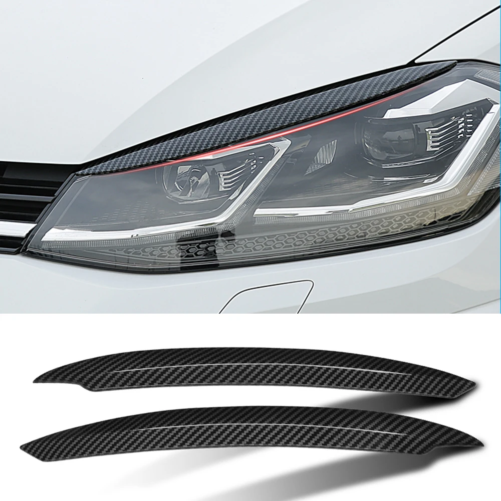 

УГЛЕРОДНЫЙ налобный фонарь для Volkswagen VW Golf 7 MK7 GTI 2016, декоративный налобный фонарь для глаз, бровей, декоративный налобный фонарь, аксессуары для стайлинга автомобиля