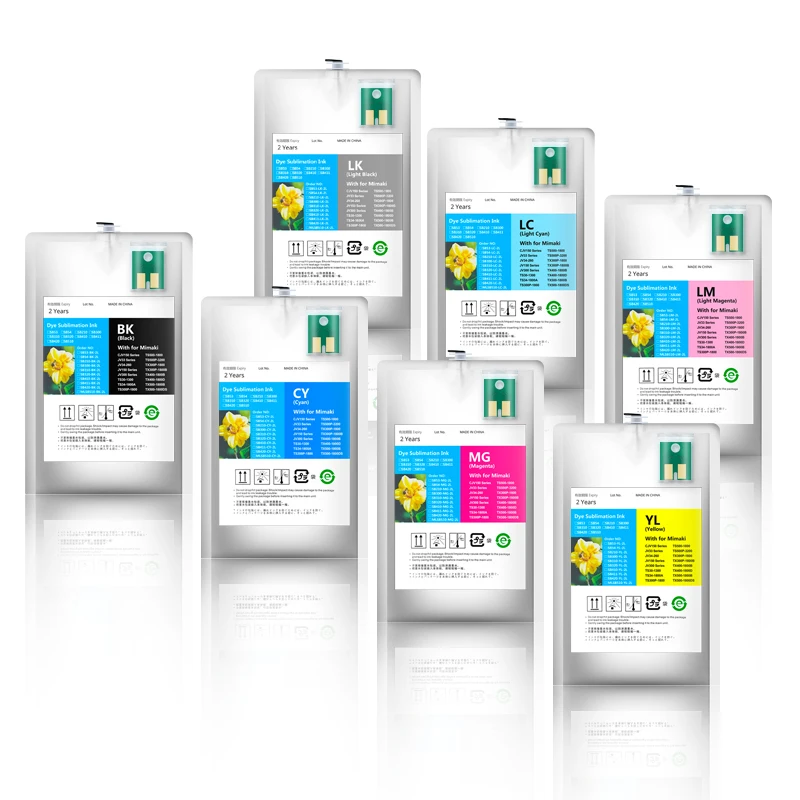 For Mimaki 2L SB610 Sublimation Ink Bag With Chip For Mimaki TS55-1800 TS55 1800 Printer 2000ml Ink Pack